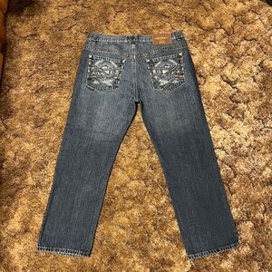 Y2K Phat Farm Navy Blue Embroiderd Denim Jeans 38 x 32